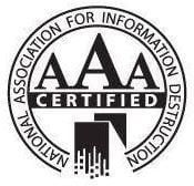 Since 2002 SecurShred has been AAA certified by the (NAID) National Association for Information Destruction for mobile and plant-based operations.