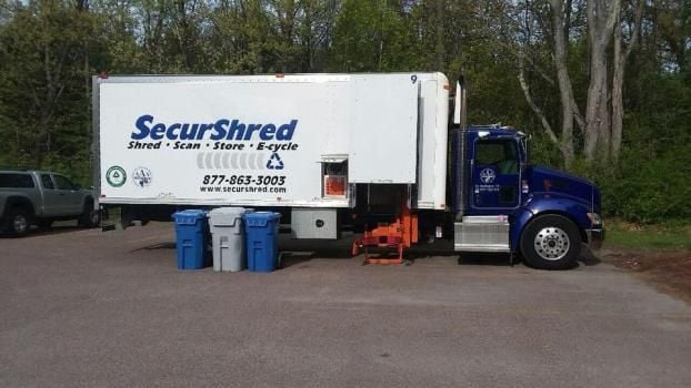 Service vehicle for SecurShred